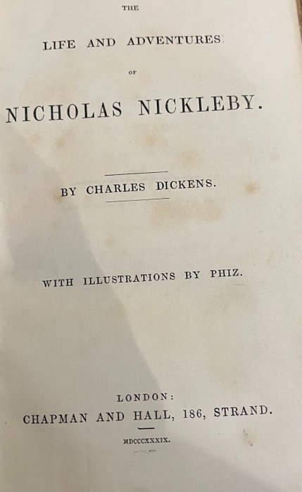 Image 3 of Charles Dickens illustrated by Phiz - Nicholas Nickleby - 1839
