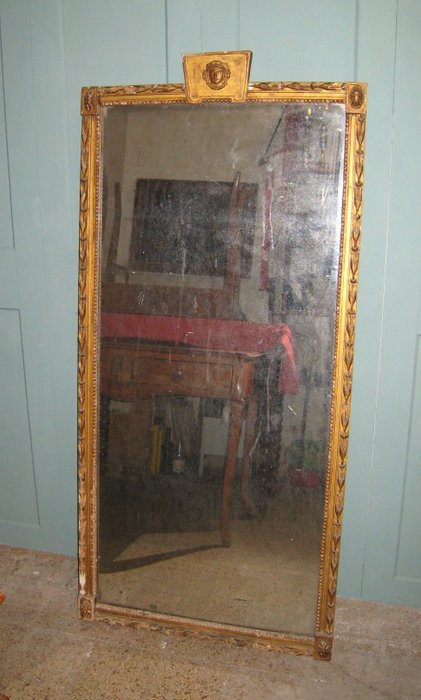 Preview of the first image of Mirror, (163cm.) - Neoclassical Style - Wood - Late 19th century.
