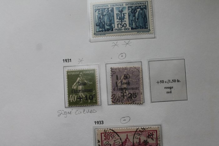 Image 3 of France - Two DAVO pages of semi-modern from 1930 to 1939, N°275 signed Calves
