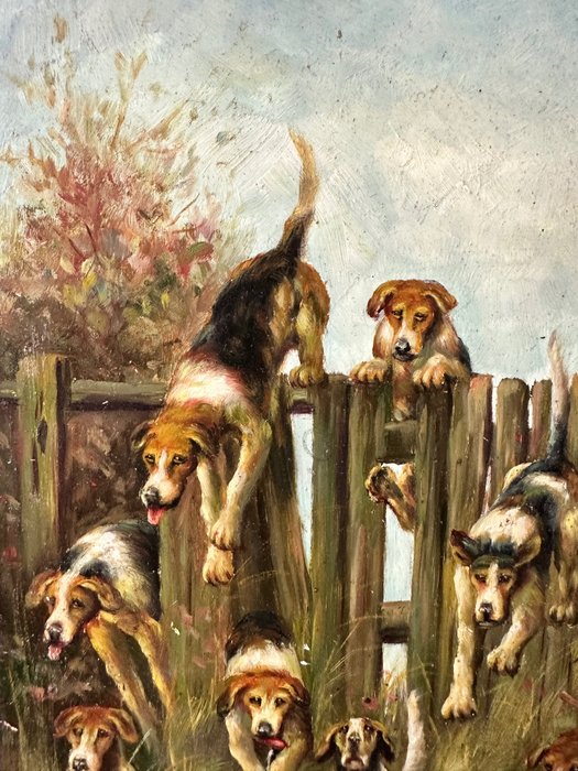 Image 3 of Steve Harris (XXème siècle) - Meute de chiens