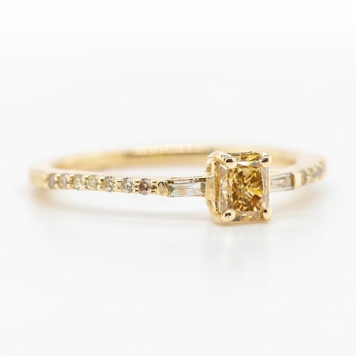Image 2 of No reserve price - 0.60 tcw - 14 kt. Yellow gold - Ring Diamond