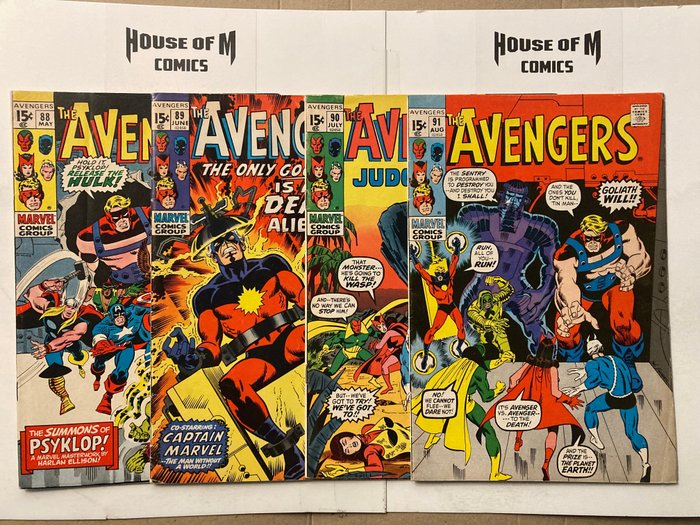 Preview of the first image of Avengers # 88, 89, 90 & 91 Very Early Bronze Age Gems! - Start of the Kree-Skrull War! Featuring Ca.