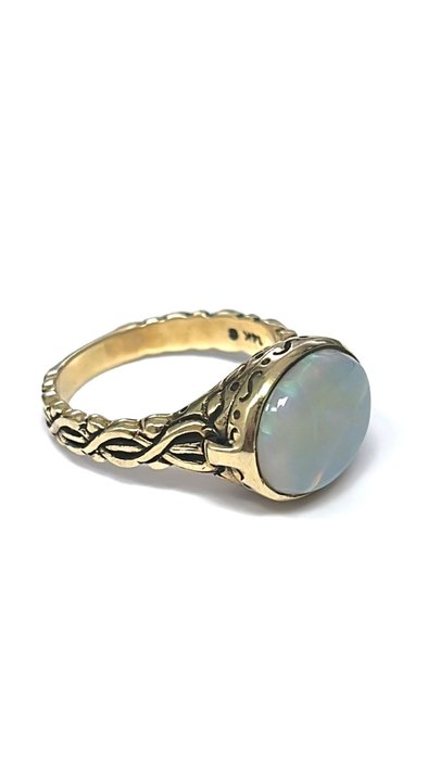 Image 2 of 14 kt. Yellow gold - Ring Opal
