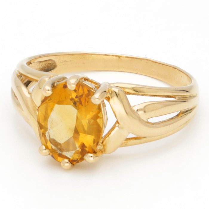 Preview of the first image of No Reserve - 18 kt. Gold - Ring - 1.27 ct Citrine.