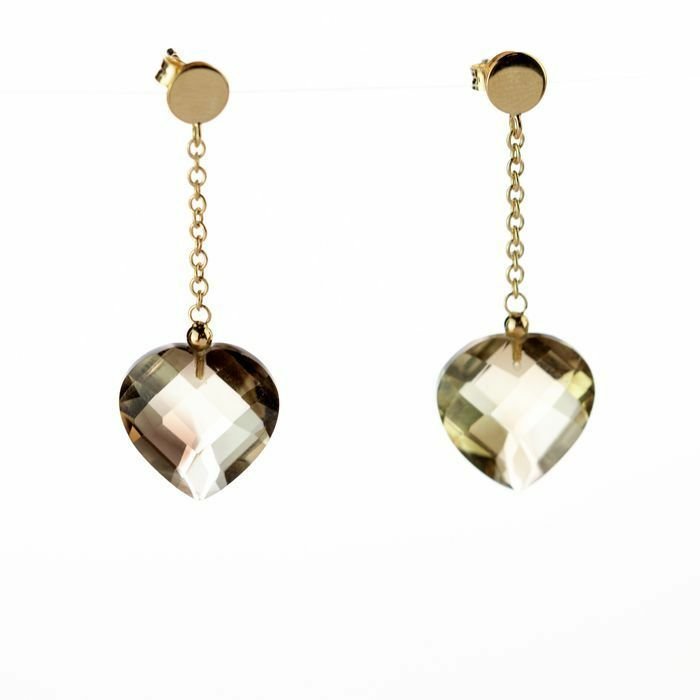 Preview of the first image of Intini Jewels - 18 kt. Gold, Yellow gold - Earrings - 22.00 ct Citrine.