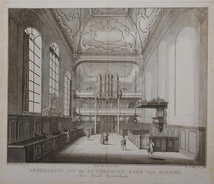 Preview of the first image of Noach II van der Meer (1741-1822) - Afbeelding Van De Luthersche Kerk Van Binnen Der Stad Rotterdam.