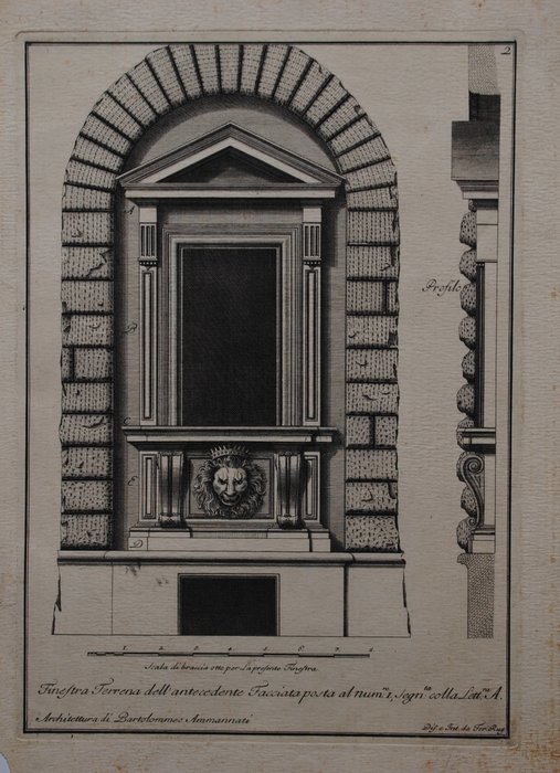 Preview of the first image of Ferdinando Ruggeri (1691–1741) - Finestra Terrena dell' antecedente Facciata.