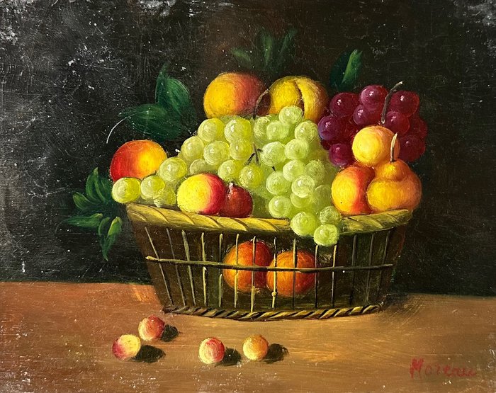 Preview of the first image of Nicolas Moreau (XXème siècle) - Nature morte aux fruits.