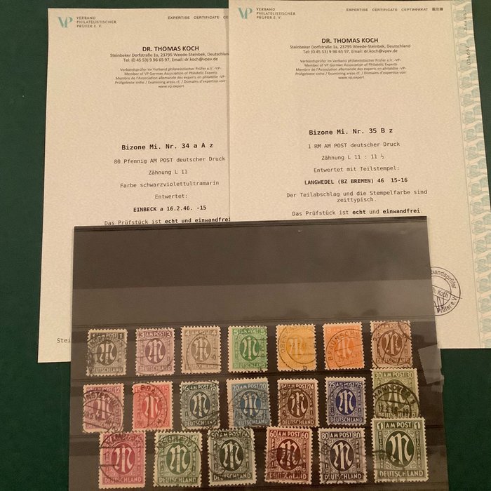 Preview of the first image of Allied Occupation - Germany (American and british zone) 1945 - AM post with photo certificates - Mi.