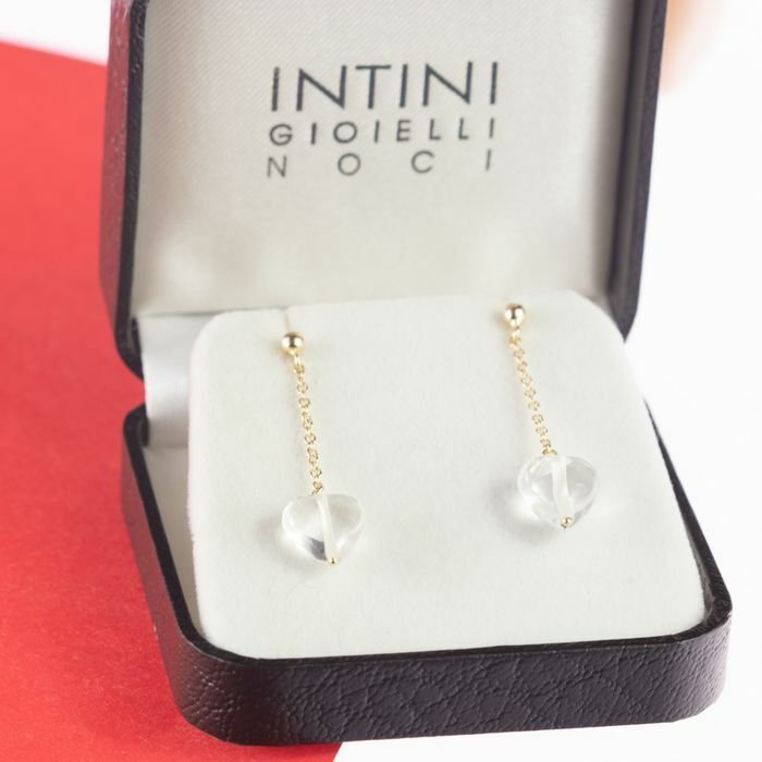 Image 2 of Intini Jewels - 18 kt. Gold, Yellow gold - Earrings Quartz - Rock Crystal