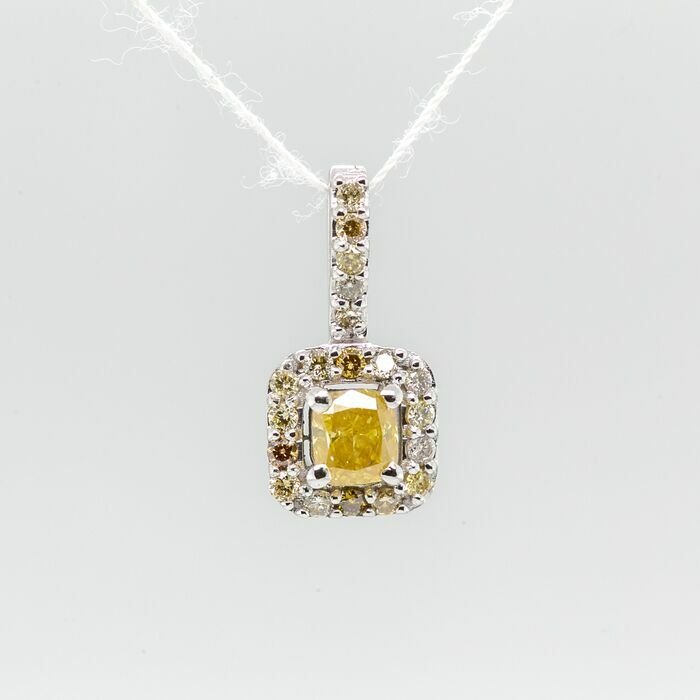 Preview of the first image of No reserve price - 0.40 tcw - 14 kt. White gold - Pendant Diamond.