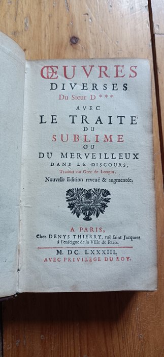 Preview of the first image of Longin - Boileau - Ouevres divers de sieur D avec le traité du Sublime ou du merveilleux dans le di.
