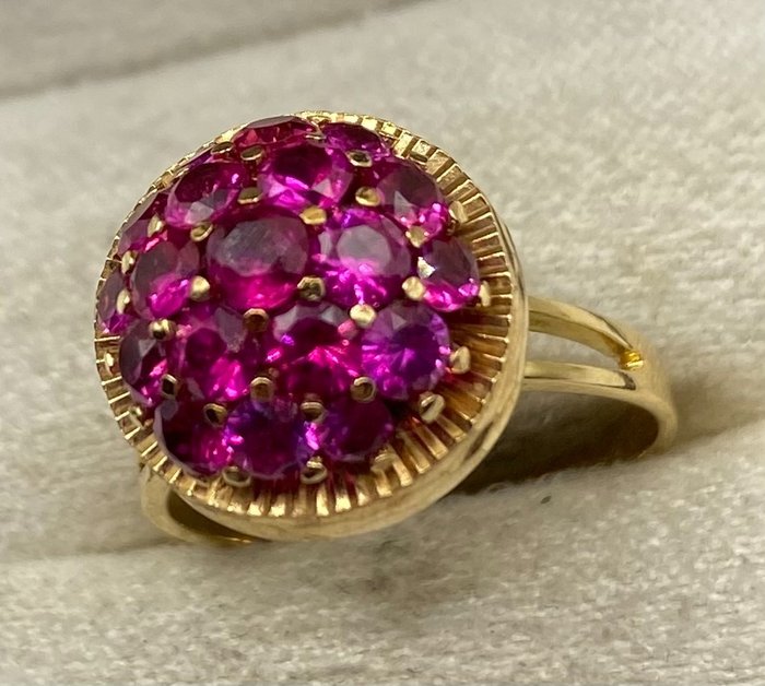Image 3 of NO RESERVE PRICE - 18 kt. Yellow gold - Ring Ruby