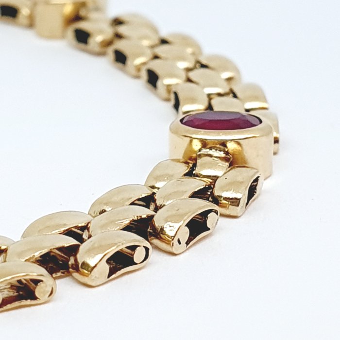 Image 3 of 18 kt. Yellow gold - Bracelet Ruby
