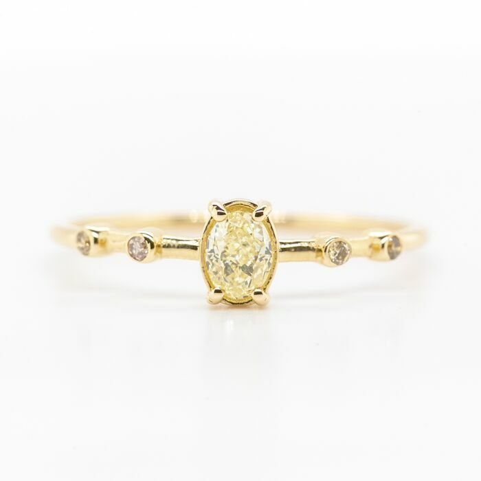 Preview of the first image of No reserve price - 0.34 tcw - 14 kt. Yellow gold - Ring Diamond.