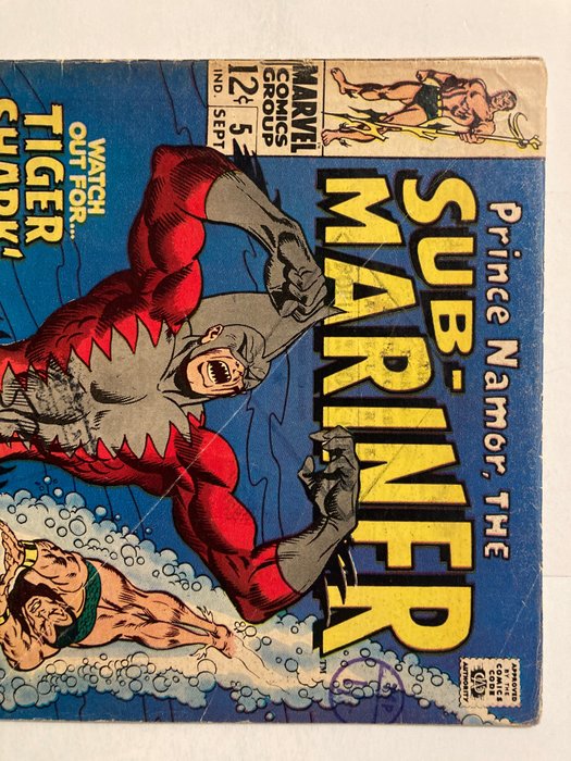 Image 2 of Sub-Mariner Starring Prince Namor # 5 Silver Age Gem! "Watch Out for Tiger Shark!" - 1st appearance