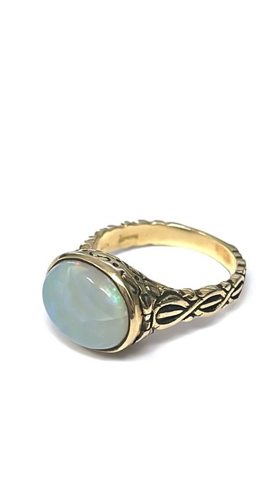 Image 3 of 14 kt. Yellow gold - Ring Opal
