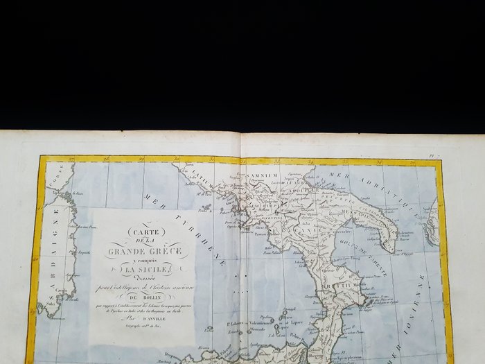 Image 3 of Italy, Sud Italia, Sicilia, Calabria, Campania, Puglia; Jean-Beptiste B. D'Anville - Carte de la Gr