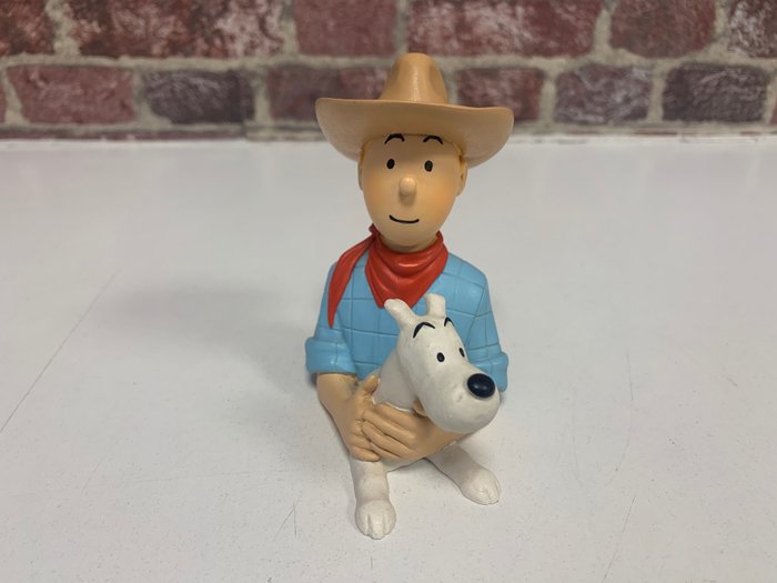 Preview of the first image of Tintin - Statuette Pixi / Patrick Regout 30008 - Tintin cow-boy et Milou - (1993).