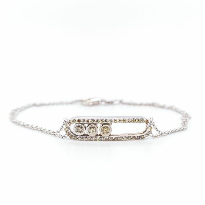 Preview of the first image of No reserve price - 0.43 tcw - 14 kt. White gold - Bracelet Diamond.