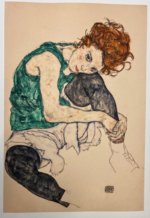 Egon Schiele (1890-1918), (after) - Sitzende Frau mit hochgezogenem Knie