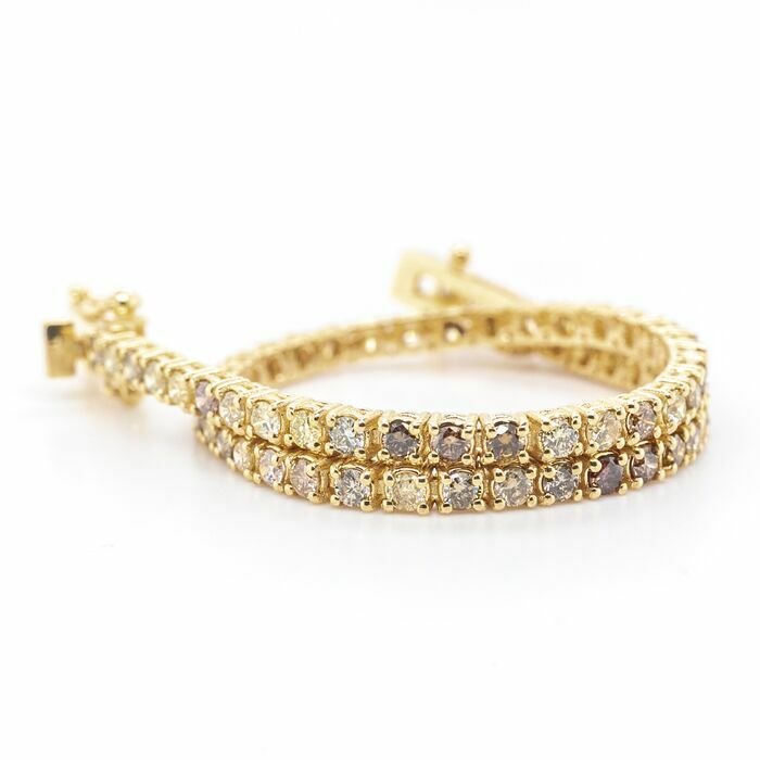 Image 2 of No reserve price - 2.59 tcw - 18 kt. Yellow gold - Bracelet Diamond