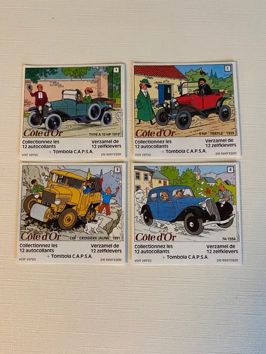 Image 2 of Tintin - Ensemble de 12 autocollants "Côte d'Or" - Set complet - (1984)