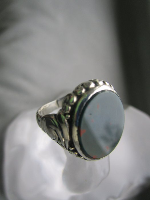 Image 3 of Signet Heliotrope - 925 Silver - Ring - Blood Jasper