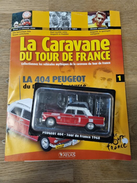 Preview of the first image of Atlas - Onbekend - Verschillende - 5 x La Caravane Du Tour de France incl. model car.