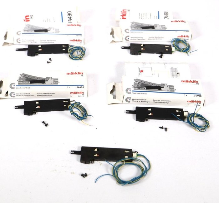 Preview of the first image of Märklin H0 - 74490 - Tracks - Five electric C-Rails point drives.