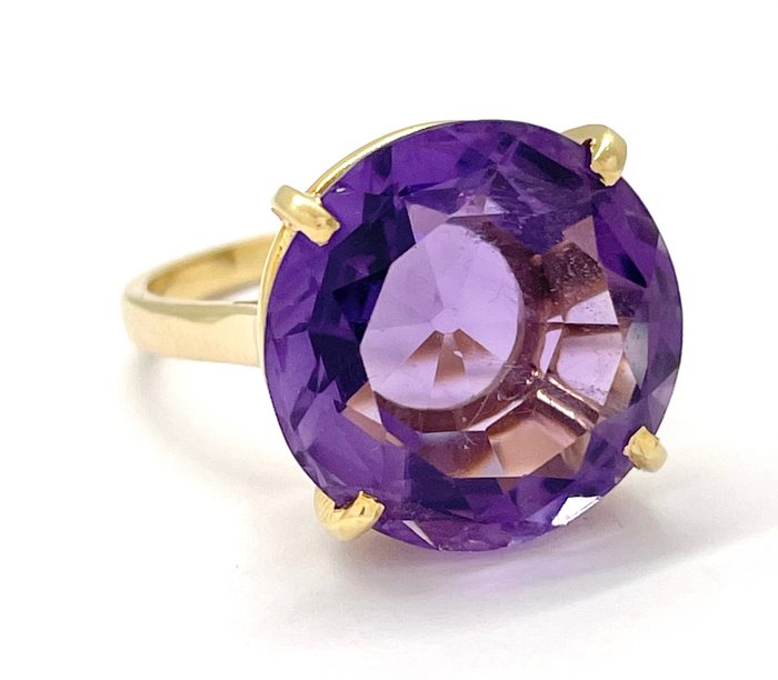 Image 3 of “NO RESERVE PRICE” - 18 kt. Yellow gold - Ring - 14.00 ct Amethyst