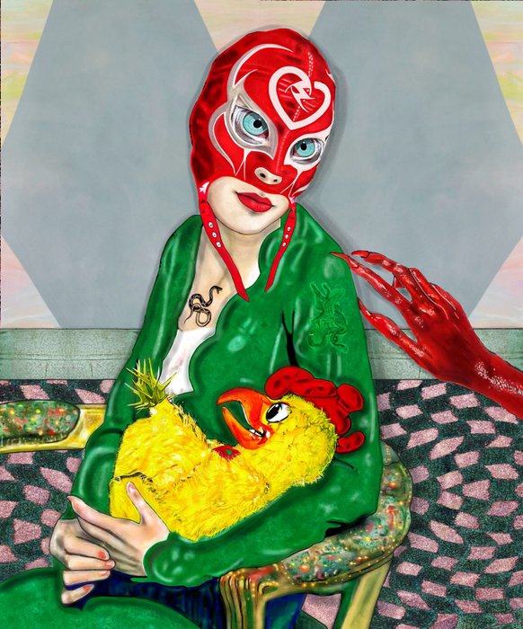 Preview of the first image of Carlotta Baldazzi - The woman with the chicken.