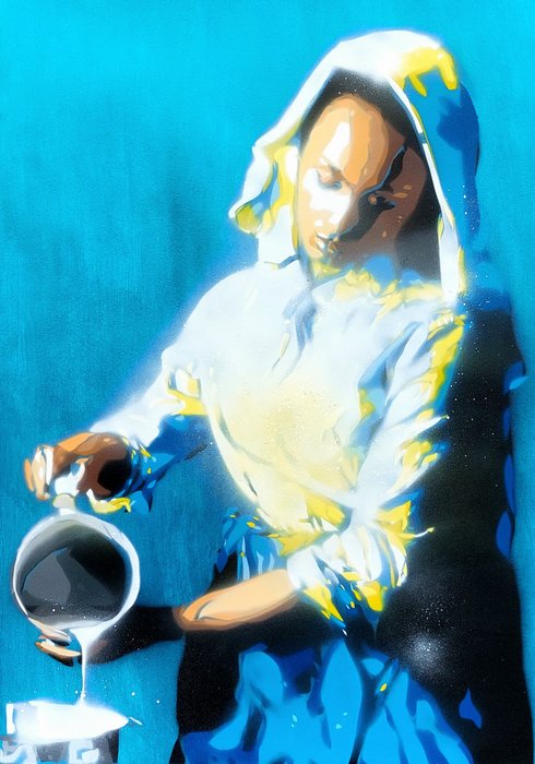 Preview of the first image of Akore (1976) - 'The Evolution of the Milkmaid' (Hommage to Vermeer).