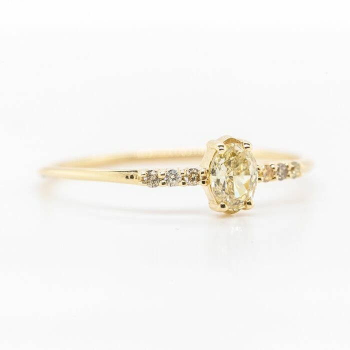 Image 2 of No Reserve Price - 0.36 tcw - 14 kt. Yellow gold - Ring Diamond
