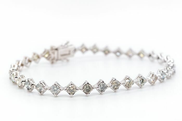 Image 2 of No reserve price - 3.67 tcw - 18 kt. White gold - Bracelet Diamond