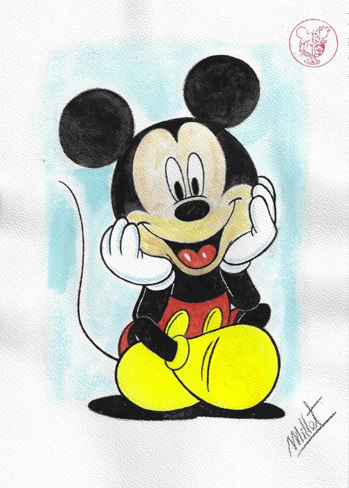 Preview of the first image of Mickey Mouse - Signed Original Colour Drawing by Millet.