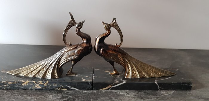 Preview of the first image of Pair of Peacock Bookends.