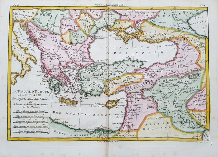 Preview of the first image of Turkey, Turkey in Europe & Asie, Greece, Balkans, Armenia, Ukraine, Cyprus; Rigobert Bonne - Turqui.