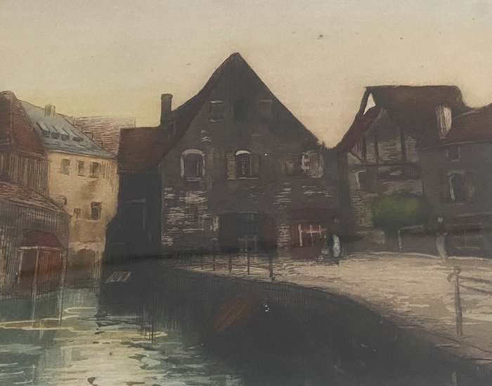 Preview of the first image of Louis-Etienne Dauphin (1885-1926) - rivière et village.