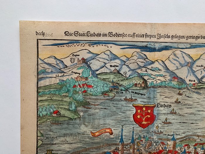 Image 2 of Germany, Lindau; Sebastian Münster - Die Statt Lindaw im Bodensee - 1551-1560