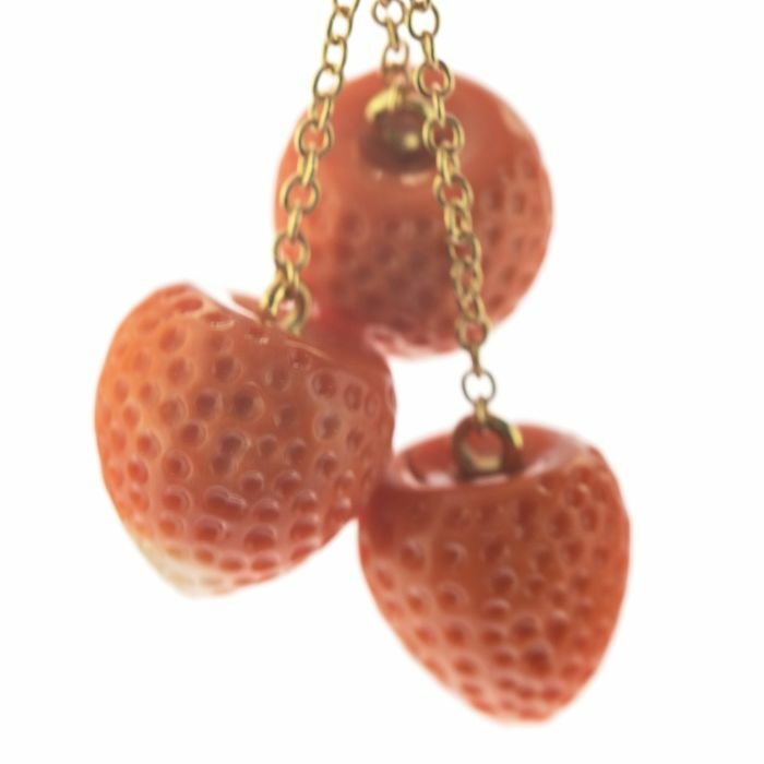 Preview of the first image of Intini Jewels - 18 kt. Gold, Yellow gold - Pendant - 31.50 ct Coral.