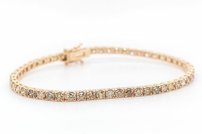 Image 2 of No reserve price - 3.20 tcw - 18 kt. Pink gold - Bracelet Diamond