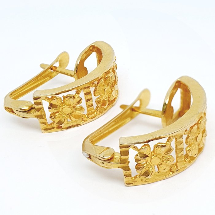 Image 2 of 14 kt. Yellow gold - Earrings