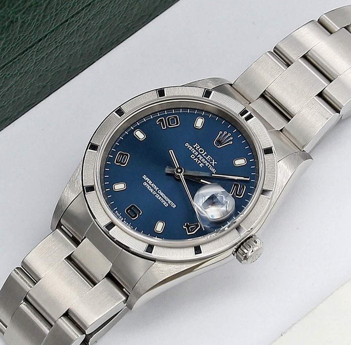 Rolex - Date - Blue Arabic Dial - 15210 - 中性 - 1990-1999