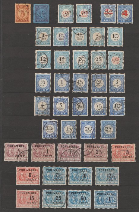 Preview of the first image of Netherlands 1870/1907 - A collection of postage due stamps.