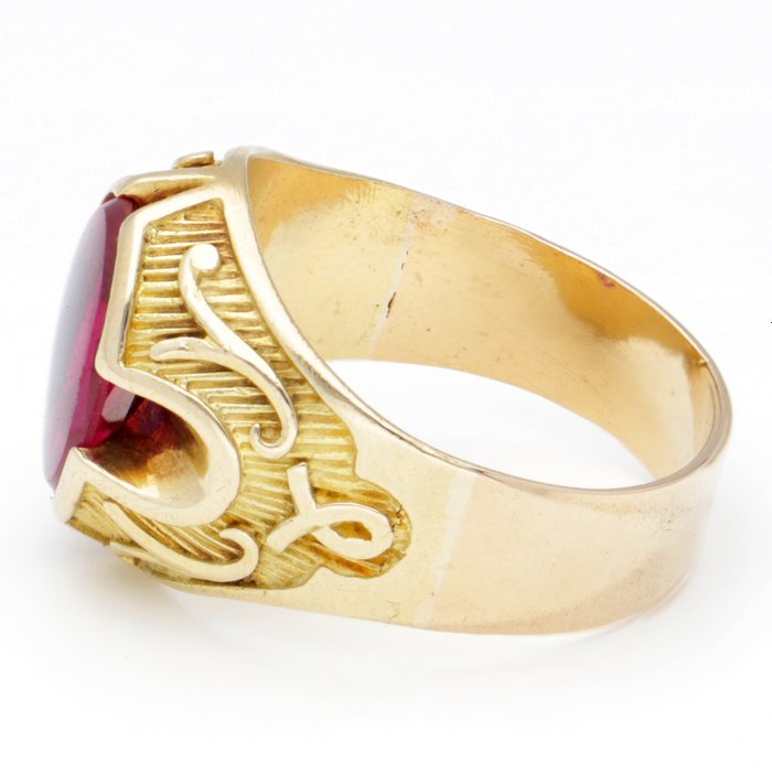 Image 3 of No reserve - 18 kt. Gold - Ring - 4.12 ct Ruby