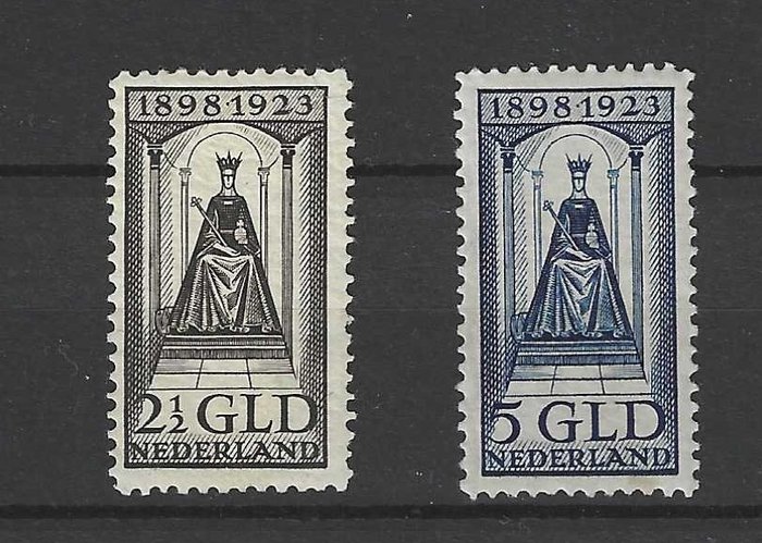 Preview of the first image of Netherlands 1923 - Queen Wilhelmina government jubilee - NVPH 130 + 131.