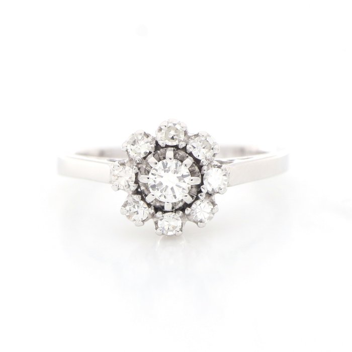 Image 2 of Vintage - No Reserve Price - 18 kt. White gold - Ring - 0.42 ct Diamond - Diamonds