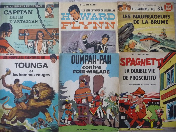 Preview of the first image of Collection Histoire du Journal de Tintin T6 à T11 - 6x B - First edition - (1966/1967).