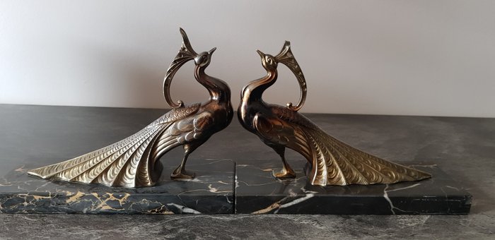 Image 2 of Pair of Peacock Bookends